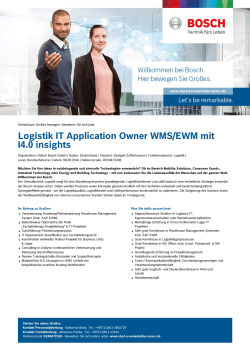Logistik IT Application Owner WMS/EWM mit I4.0 insights