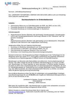 L25/16 Drittmittelsachbearbeitung