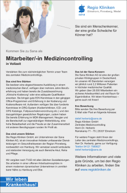 Regio Kliniken Elmshorn: Mitarbeiter Medizincontrolling