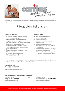 Pflegedienstleitung (m/w) - Caritas Iserlohn, Hemer, Menden, Balve