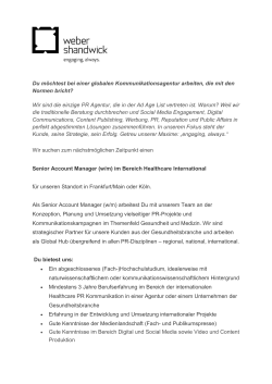 Du m&ouml;chtest bei einer globalen - PR
