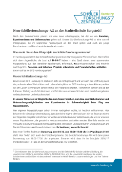 Neue Schülerforschungs-AG an der Stadtteilschule Bergstedt!