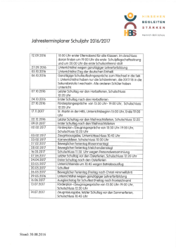 Jahresterminplaner 2016-2017