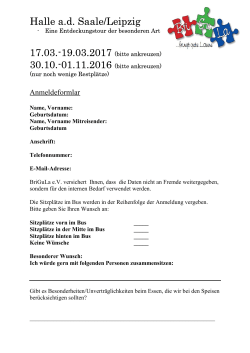 Halle ad Saale/Leipzig 17.03.-19.03.2017 (bitte