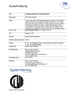 Info - Sport Union Schweiz