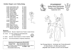 Pfarrbrief Treysa - Pastoralverbund Maria Hilf, Schwalmstadt