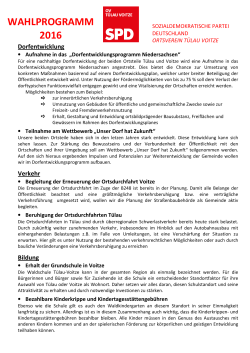 Wahlprogramm - (SPD) Ortsverein Tülau