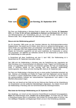 Infos zur Feier zum Weltkindertag in N&uuml;rnberg 2016