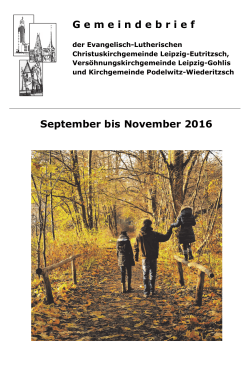 September bis November 2016 - Kirchgemeinde Podelwitz
