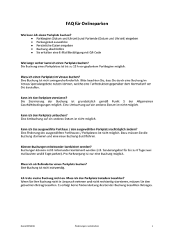 FAQ für Onlineparken