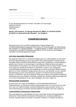 Einwendungen UVP S1 Spange - Siedlerverein Aspern Hausfeld
