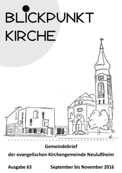 Blickpunkt Kirche, Ausgabe 63 - Evangelische Kirchengemeinde