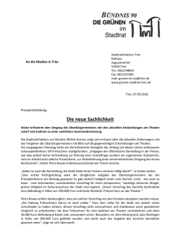 Die Pressemitteilung der Grünen von Mittwoch
