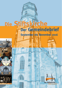 Gemeindebrief September bis November 2016
