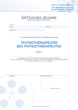 ist in gesundheitlicher Hinsicht zur Aus&uuml;bung des Berufes geeignet.