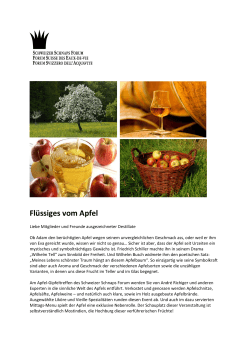 Flüssiges vom Apfel - Schweizer Schnaps Forum