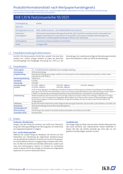 IKB 1,35 % Festzinsanleihe 10/2021