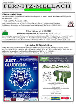 H&auml;ckseldienst ab 10.10.2016