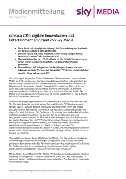 dmexco 2016: digitale Innovationen und Entertainment