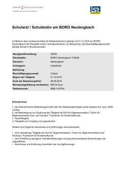 Ausschreibungstext (53,1 KiB) - Landesschulrat für Niederösterreich