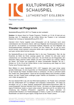 PM Theater ist Programm Spielzeiteröffnung 10.09.2016
