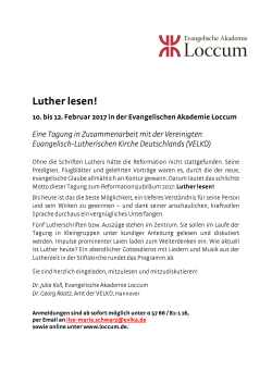 Luther lesen! - Evangelische Akademie Loccum