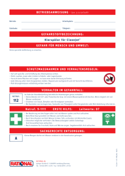 Betriebsanweisung Klarsp&uuml;ler