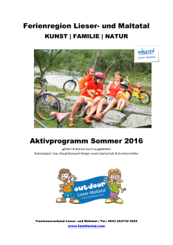 Aktivprogramm für 2016 - Ferienregion Lieser