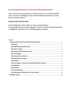 Anwendungshinweise f&uuml;r Ihre Khadi Pflanzenhaarfarben Inhalt