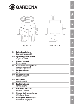 OM, Gardena, Bewässerungsventil, Art 01278-20, Art