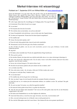 Merkel-Interview mit wissenbloggt - Atheisten-Info