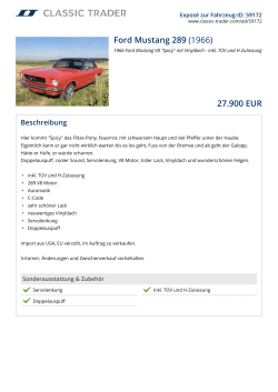 Ford Mustang 289 (1966) 27.900 EUR