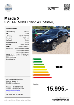 Mazda 5 - Auto Niedermayer GmbH