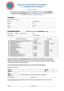 Hotelanmeldeformular - Auslands&ouml;sterreicher
