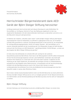 Pressemitteilung - Björn Steiger Stiftung