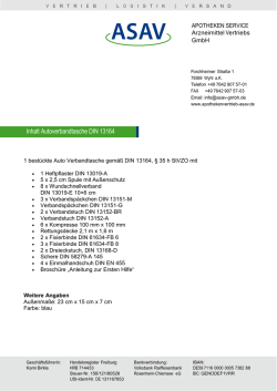 Inhalt Autoverbandtasche - ASAV Apothekenservice Arzneimittel