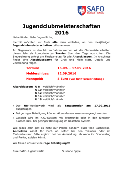 Jugendclubmeisterschaften 2016