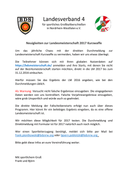 Informationen f&uuml;r die Direktmeldung zur