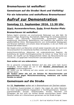 Aufruf zur Demonstration - DIE LINKE in Bremerhaven
