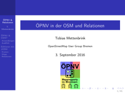ÖPNV in der OSM und Relationen