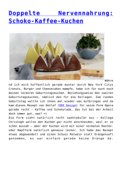 Doppelte Nervennahrung: Schoko-Kaffee-Kuchen