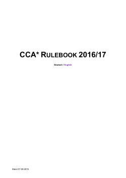 CCA* RULEBOOK 2016/17