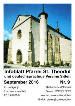 Pfarrblatt September 2016 - Pfarrei St. Theodul Sitten