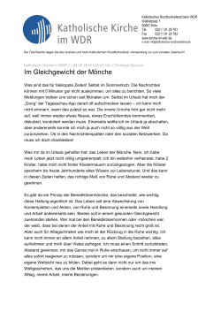 Im Gleichgewicht der M&ouml;nche
