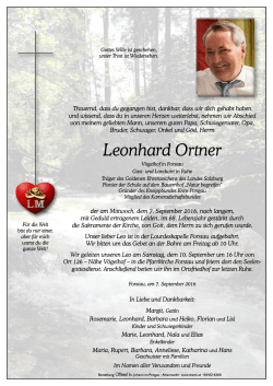 Leonhard Ortner - Bestattung Sterzl