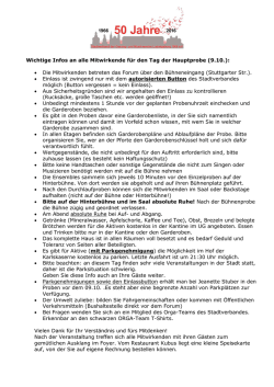 Info an Mitwirkende