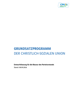 Entwurf des CSU-Grundsatzprogramms