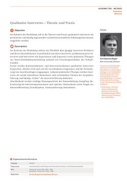 Qualitative Interviews – Theorie und Praxis