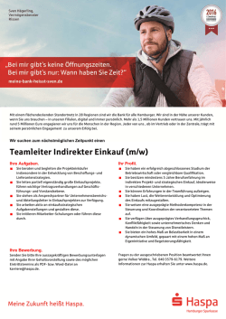 Teamleiter Indirekter Einkauf (m/w)