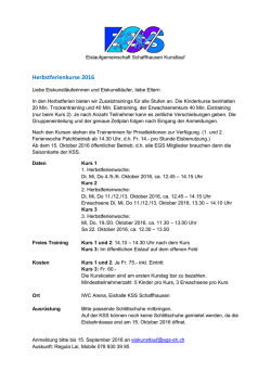 Herbstferienkurse 2016 - bei der Eislaufgemeinschaft Schaffhausen